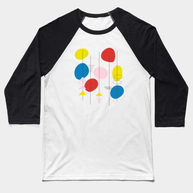 Atomic Space Age 19 Baseball T-Shirt by ApricotBirch